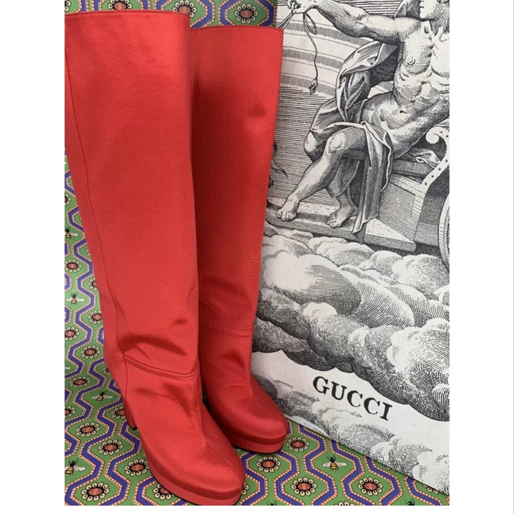Gucci Vibrant Red Tall Boots